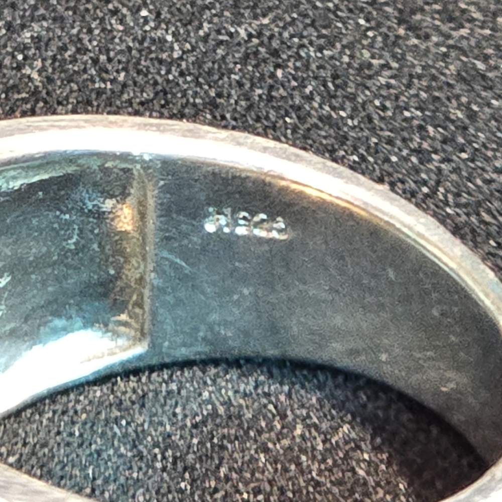 925 Silver & 10K Men's Ring with Cubic Zirconia Size 11 - Picture 4 of 11